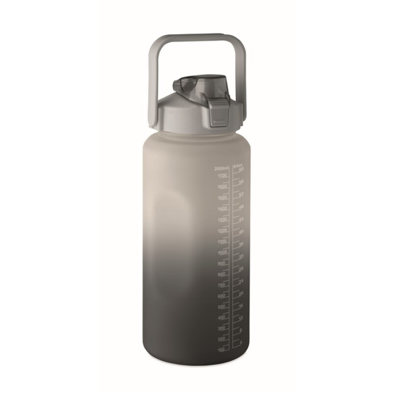 BAHAR Sportovní láhev na vodu, RPET 2000 ml, šedá/černá