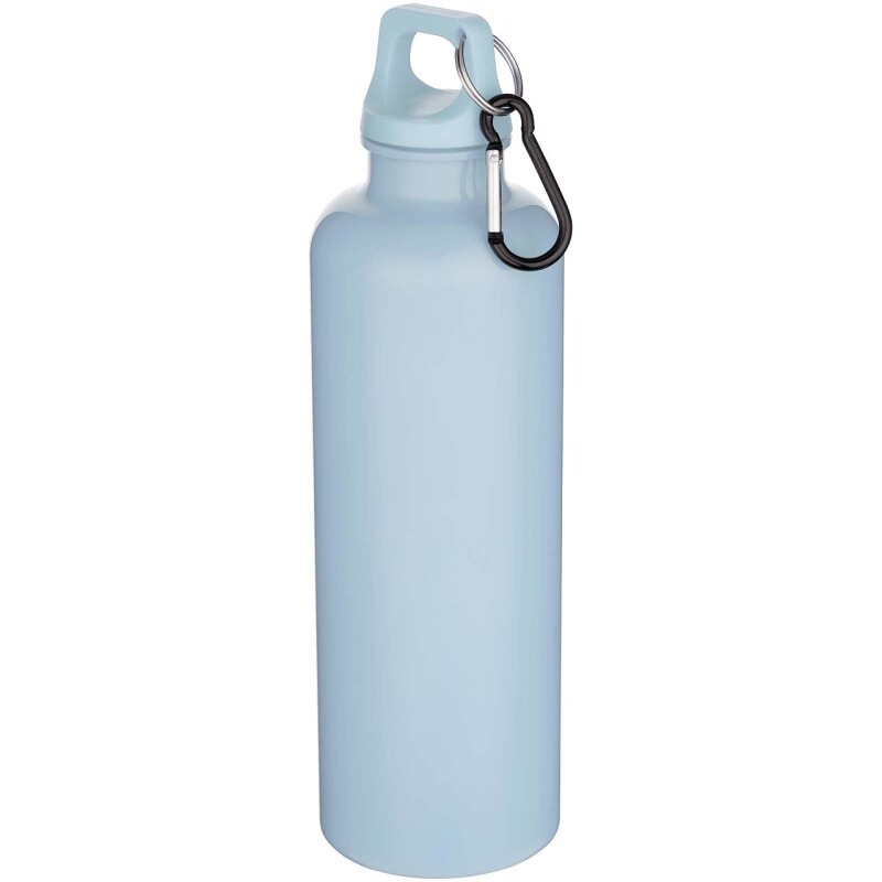 Láhev na vodu s karabinou z recyklovaného plastu 750 ml, jemně modrá