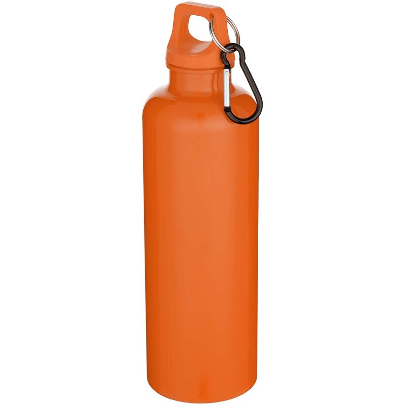 Láhev na vodu s karabinou z recyklovaného plastu 750 ml, oranžová