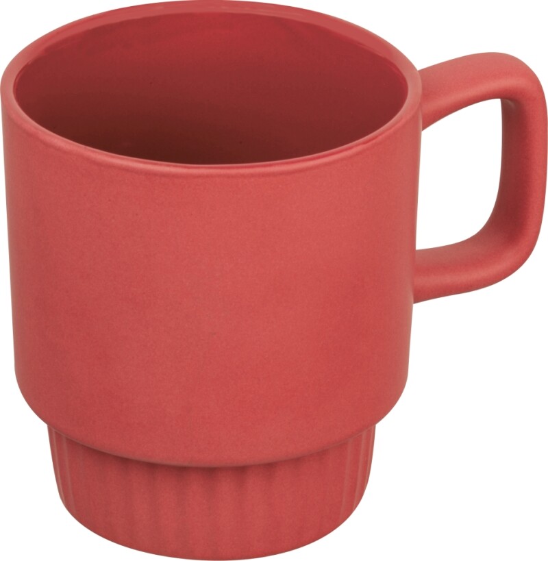 Matný keramický hrek 300 ml, červená