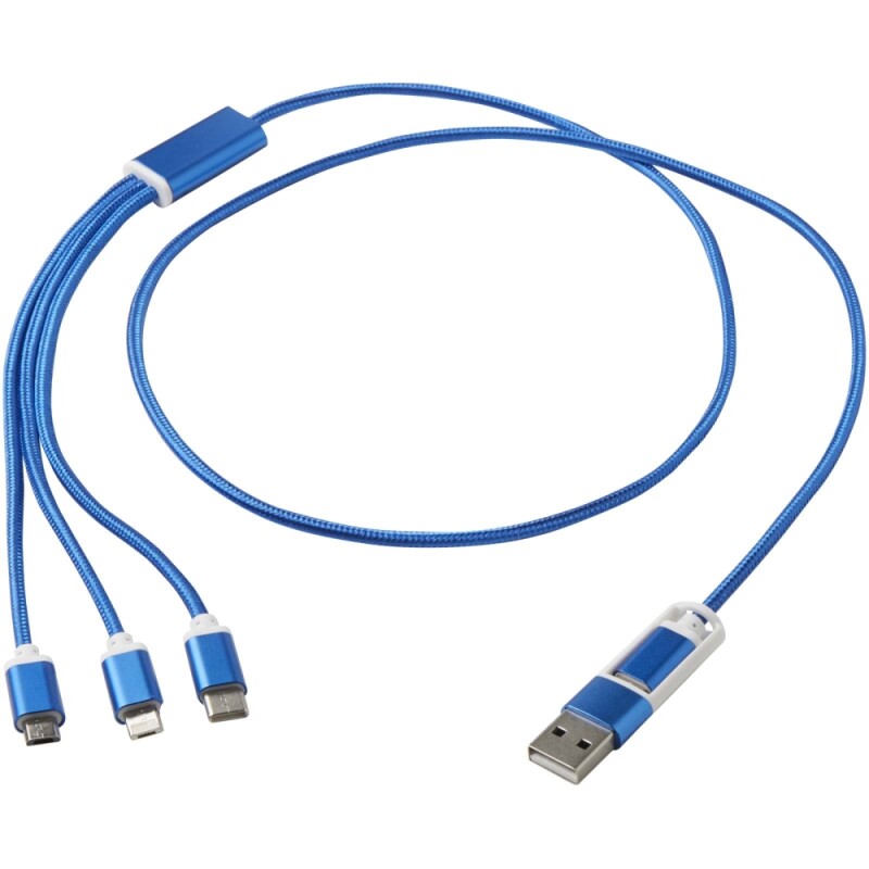 Nabíjecí kabel 5v1 z recyklovaného hliníku, královská modrá