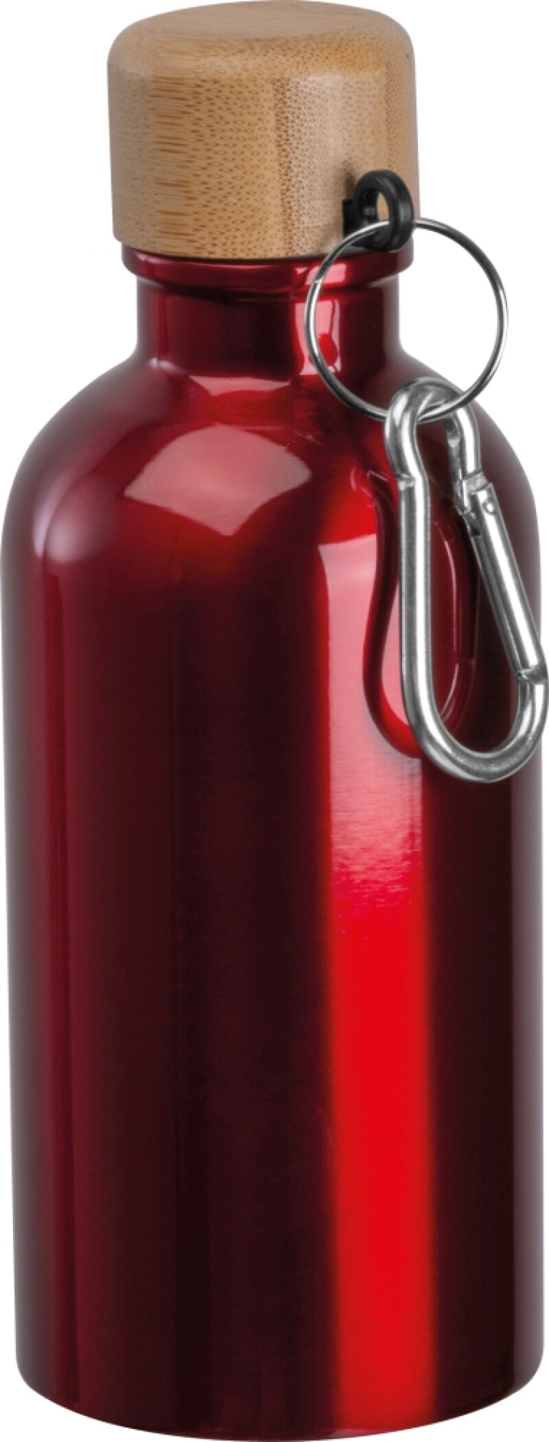 Nerezová láhev s karabinou 400 ml, červená