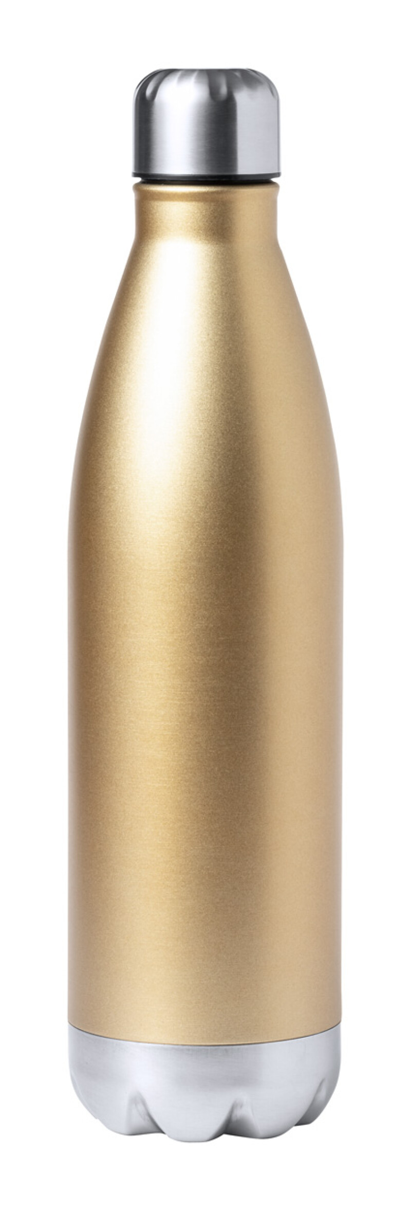 Nerezová termoska ve tvaru láhve, 750ml, izolovaná mědí, zlatá