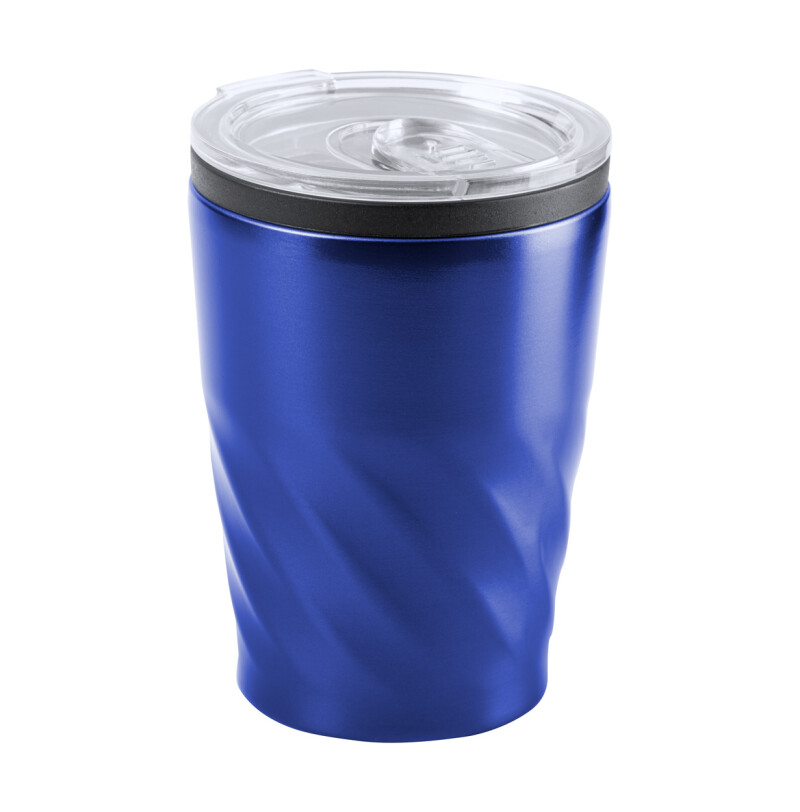 Nerezový termohrnek s plastovým víčkem, 350ml, modrý