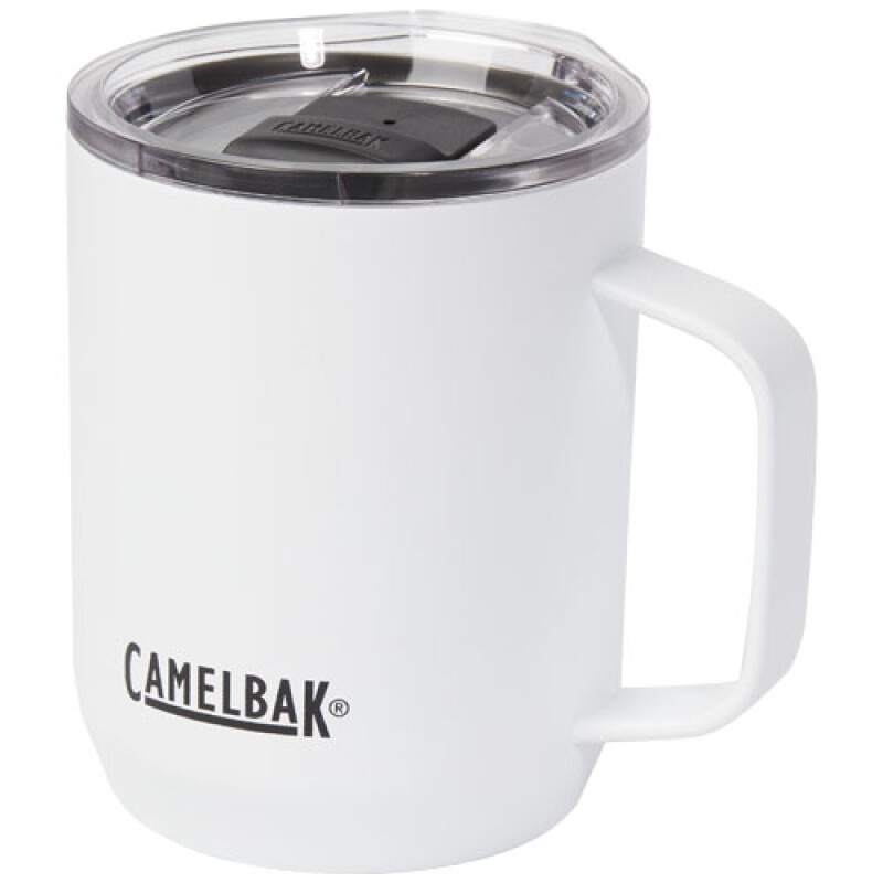 Nerezový termohrnek s uchem a plastovým víčkem, 350ml, bílý