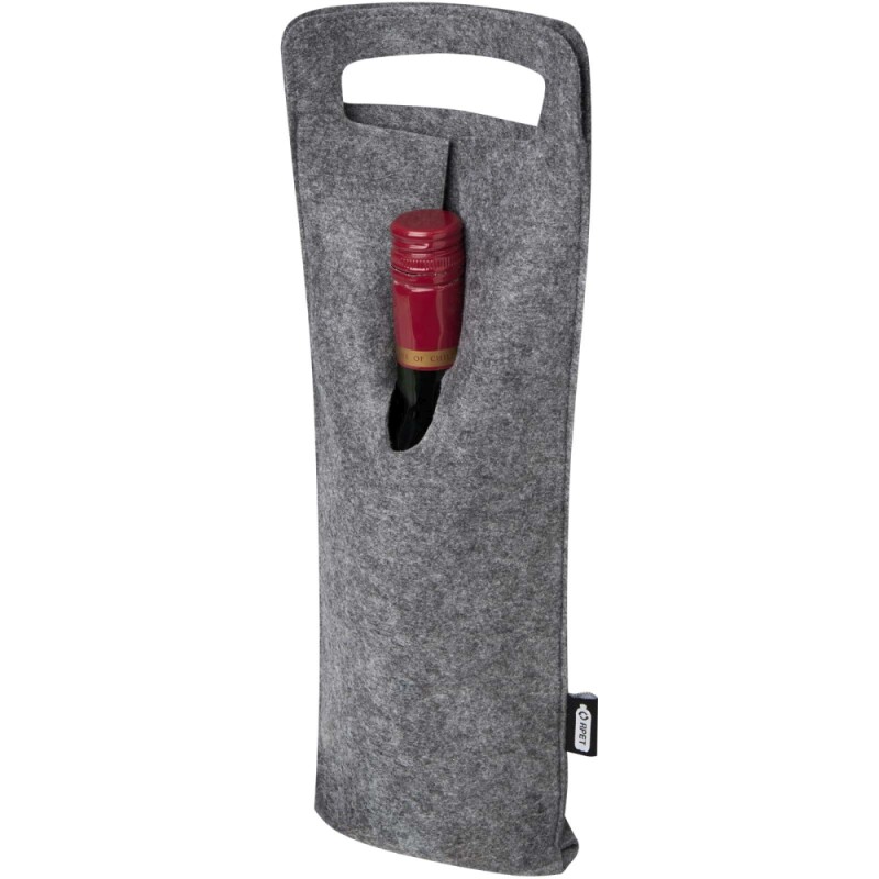 Obal na víno Felta 75 cl GRS z recyklované plsti, šedý melír