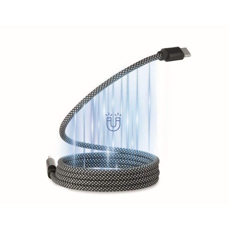 Opletený magnetický kabel, bilá/černá
