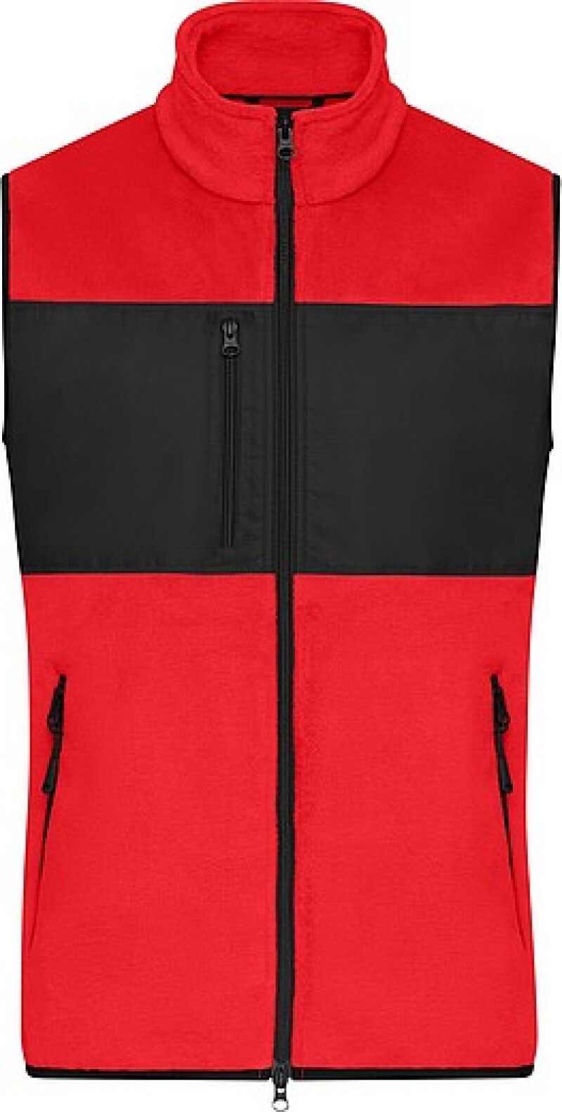 Pánská fleecová vesta James & Nicholson, červená, 3XL