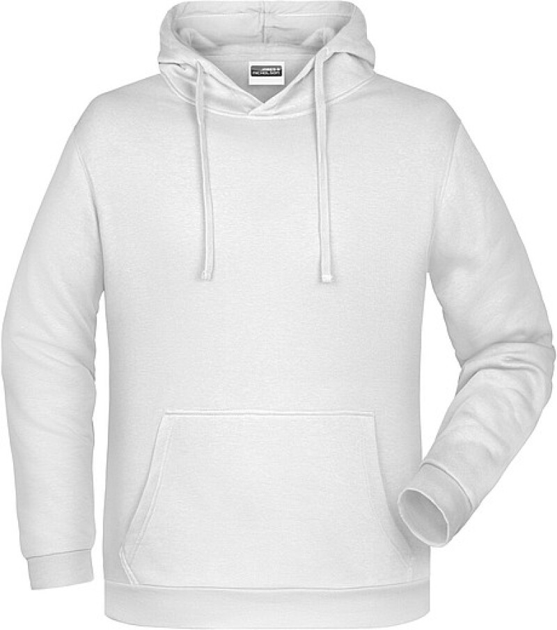 Pánská mikina s kapucí James Nicholson sweat hoodie men, bílá, vel. XXL