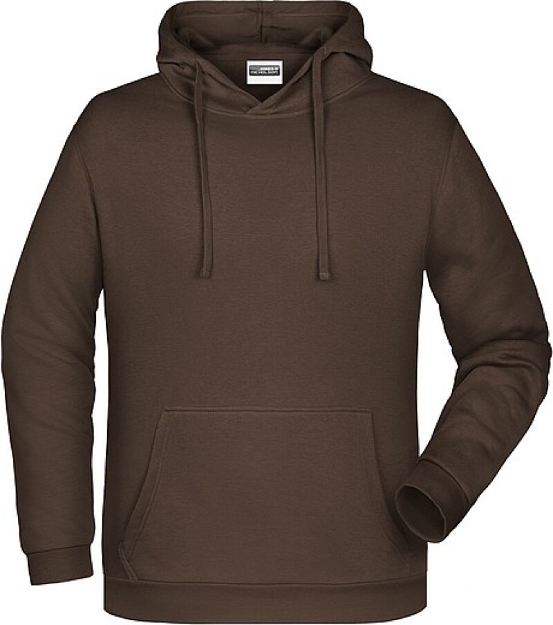 Pánská mikina s kapucí James Nicholson sweat hoodie men, hnědá, vel. L