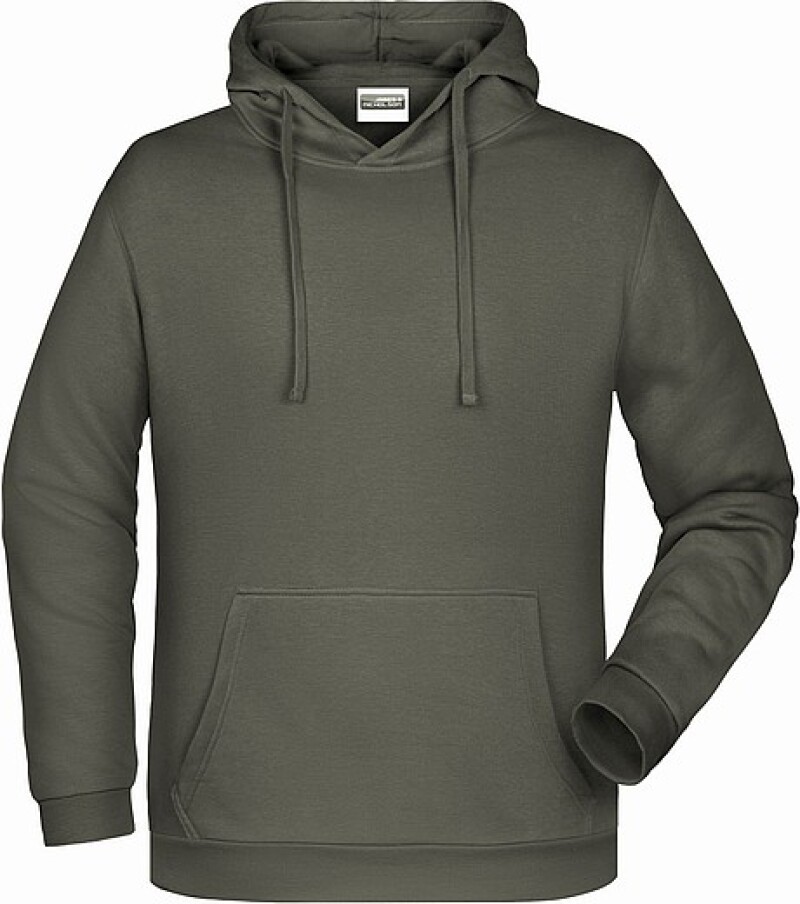 Pánská mikina s kapucí James Nicholson sweat hoodie men, šedá, vel. 5XL