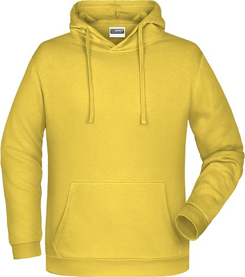 Pánská mikina s kapucí James Nicholson sweat hoodie men, sv. žlutá, vel. L
