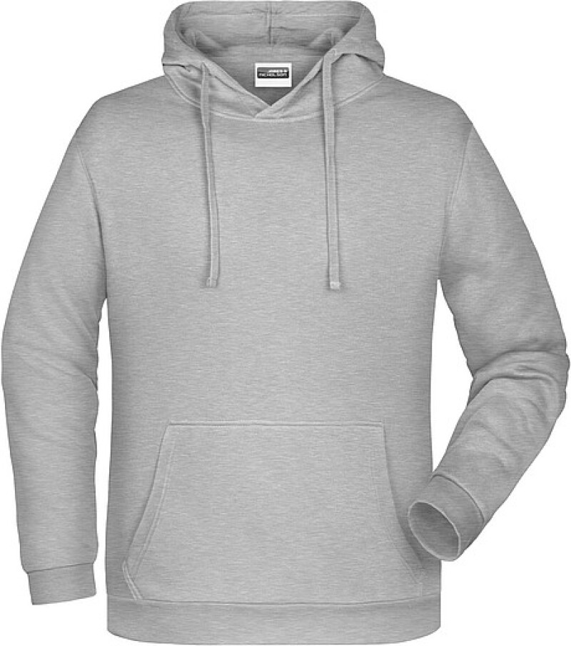Pánská mikina s kapucí James Nicholson sweat hoodie men, tmavě šedý melír, vel. XL