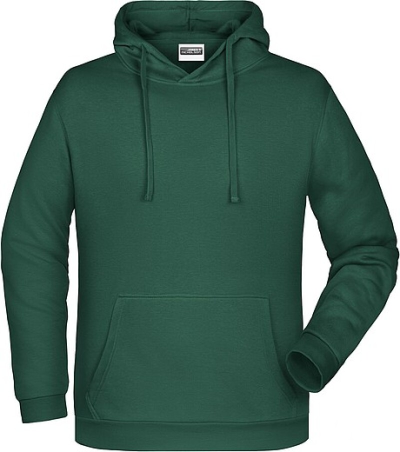 Pánská mikina s kapucí James Nicholson sweat hoodie men, tmavě zelená, vel. XXL