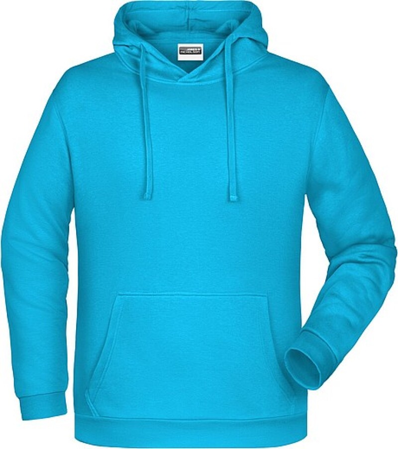 Pánská mikina s kapucí James Nicholson sweat hoodie men, tyrkysová, vel. 5XL