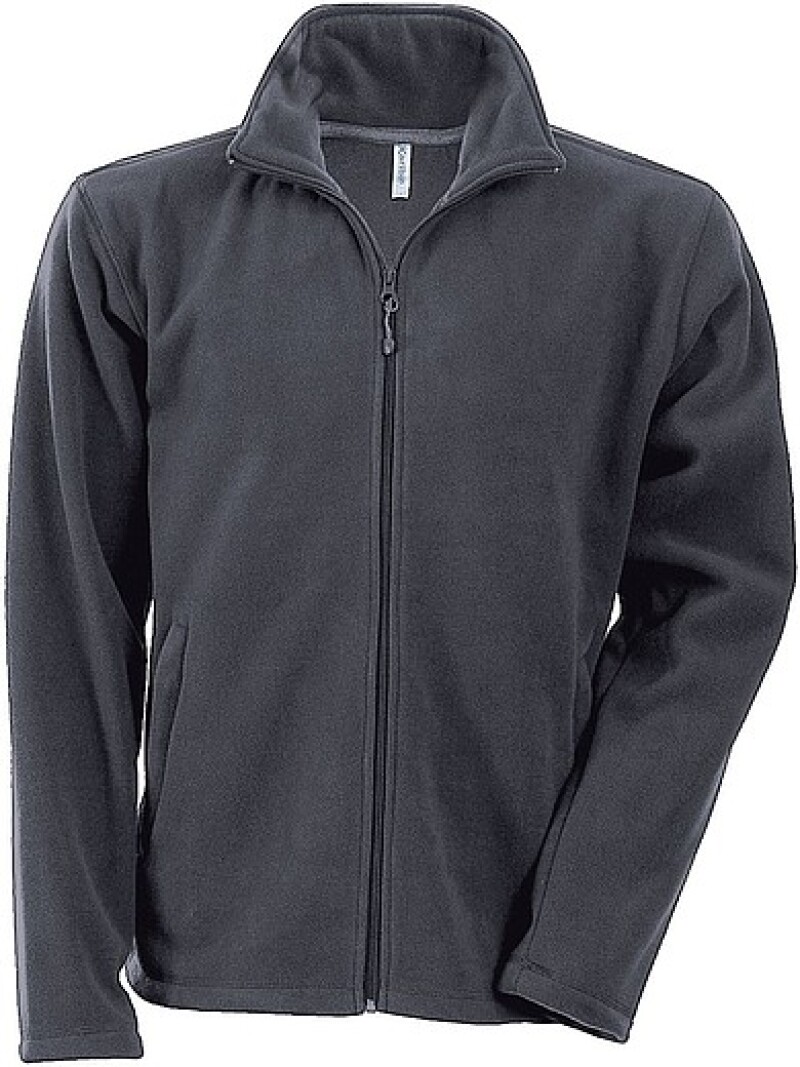 Pánská mikrofleecová mikina Kariban fleece jacket men, antracitová, vel. 3XL