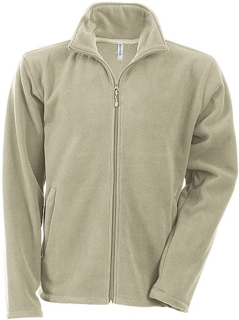 Pánská mikrofleecová mikina Kariban fleece jacket men, béžová, vel. L