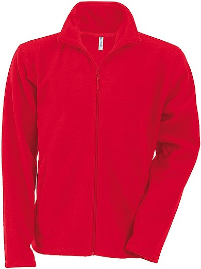 Pánská mikrofleecová mikina Kariban fleece jacket men, červená, vel. XL