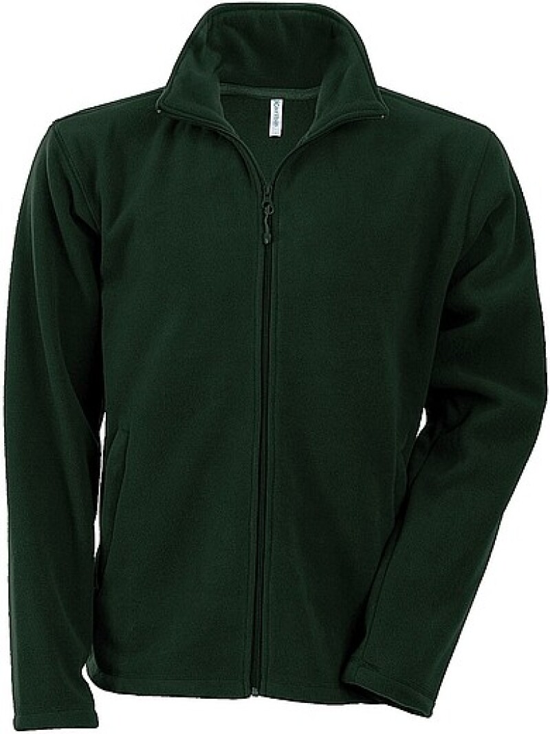 Pánská mikrofleecová mikina Kariban fleece jacket men, tmavě zelená, vel. M