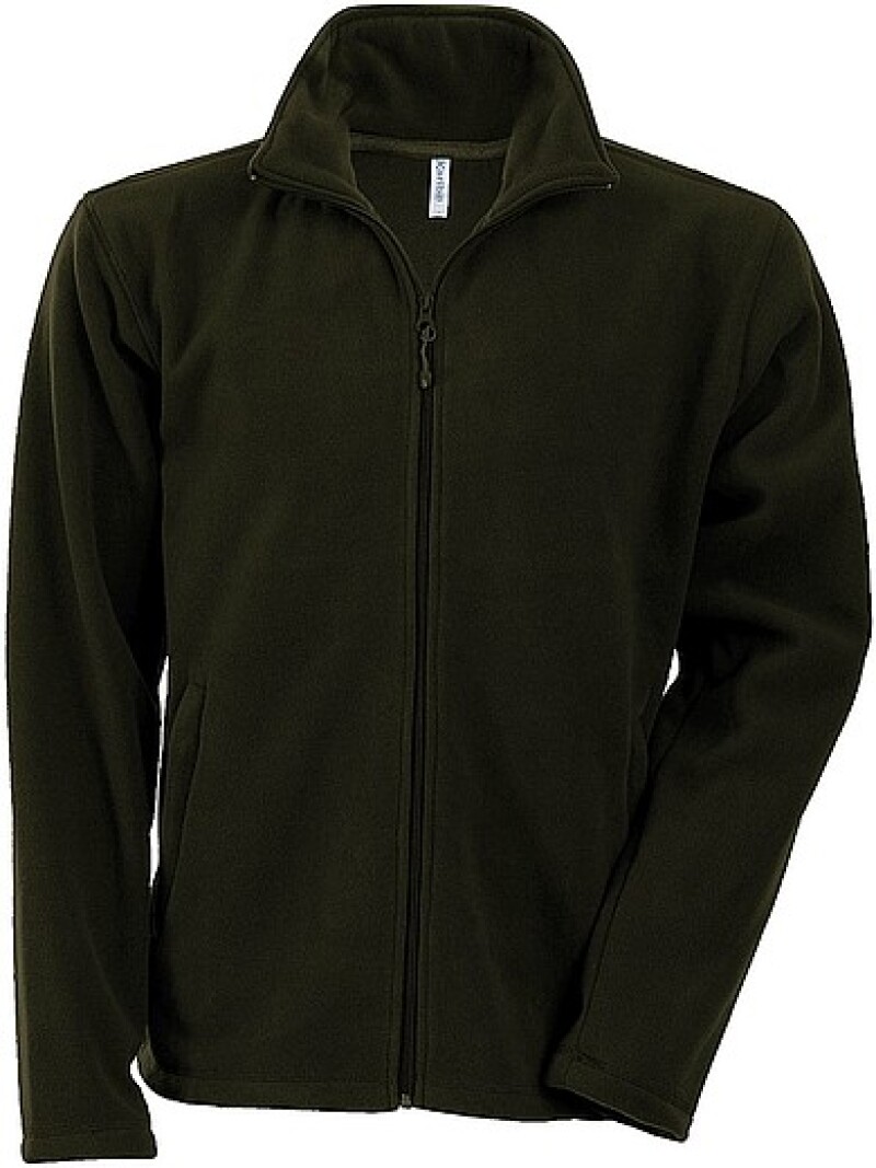Pánská mikrofleecová mikina Kariban fleece jacket men, vojenská zelená tmavá, vel. 4XL