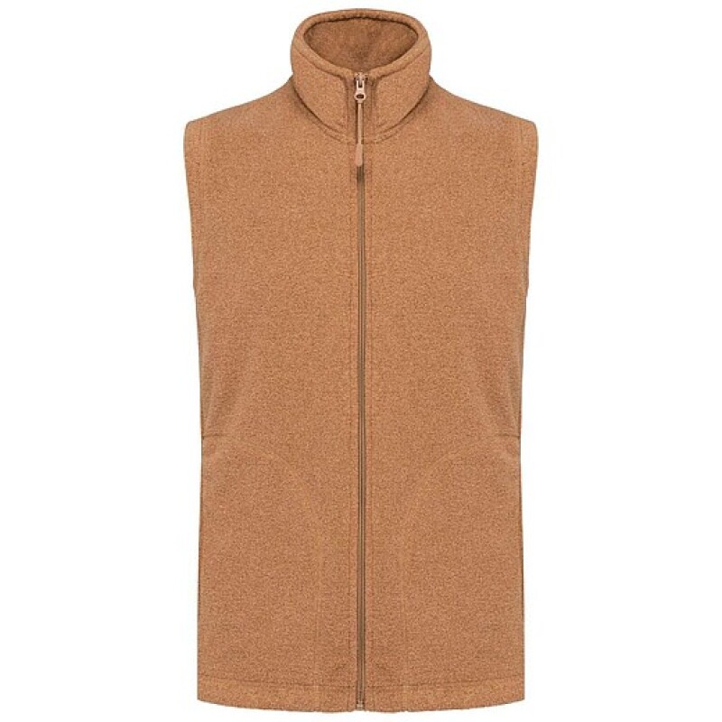Pánská mikrofleecová vesta Kariban fleece vest men, hnědý melír, vel. 3XL