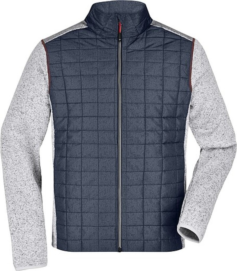 Pánská pletená bunda JAMES & NICHOLSON, sv.šedá/antracitová, XL