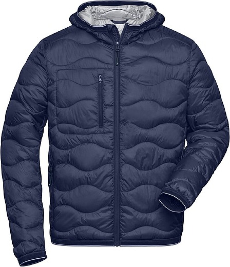 Pánská prošívaná bunda James & Nicholson, námořní modrá, 3XL