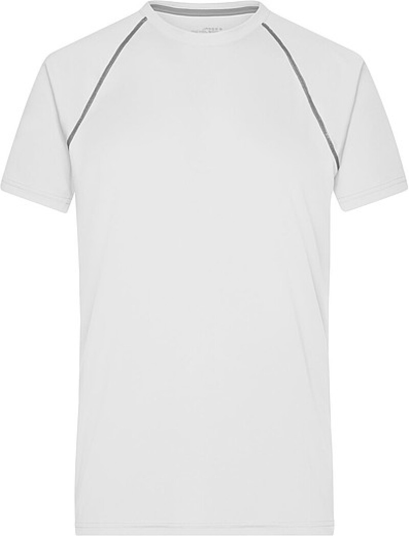 Pánské sportovní tričko James Nicholson sports T-shirt men, bílá/stříbrná, vel. XL