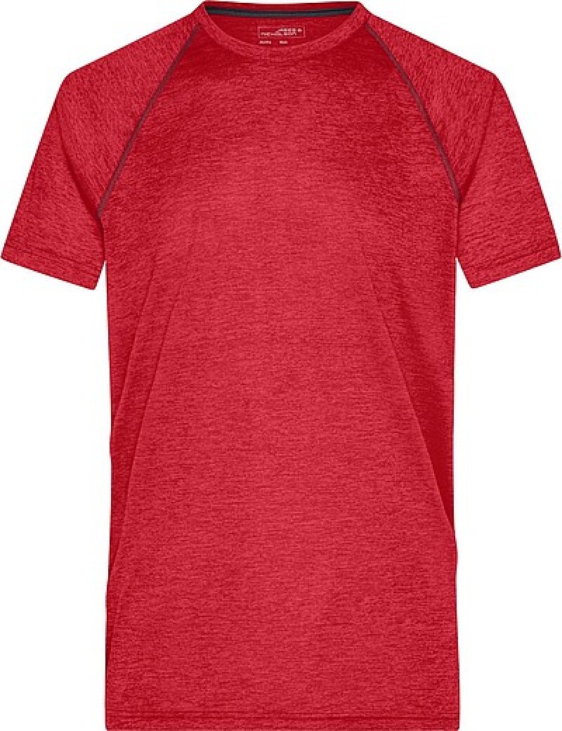Pánské sportovní tričko James Nicholson sports T-shirt men, červený melír/černá, vel. S