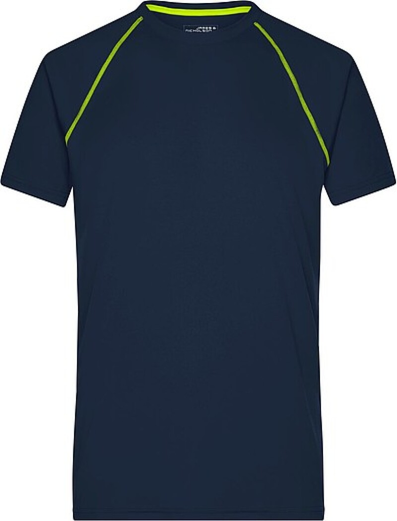 Pánské sportovní tričko James Nicholson sports T-shirt men, námořní modrá/jasně žlutá, vel. M
