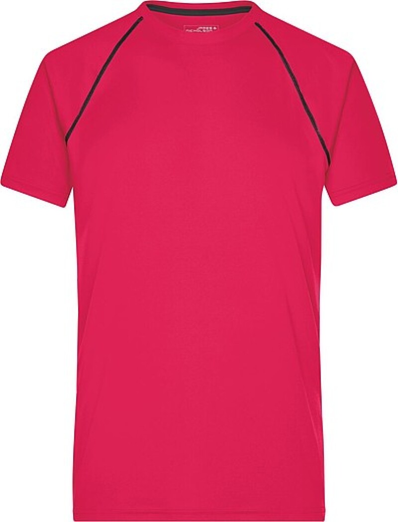 Pánské sportovní tričko James Nicholson sports T-shirt men, růžová/černá, vel. L