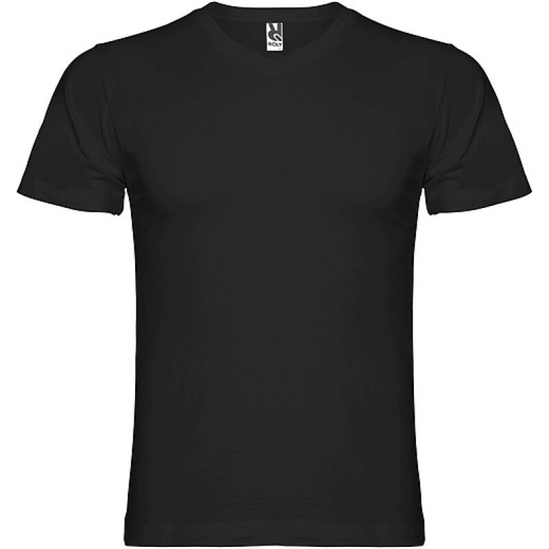 Pánské tričko s krátkým rukávem,výstřih do V, ROLY SAMOYEDO, černá, vel. 3XL