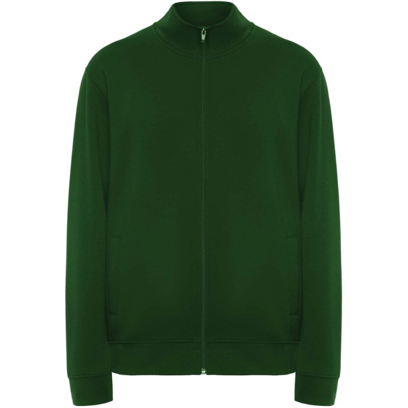 Unisex mikina na zip, ROLY ULAN, velikost S, tmavě zelená