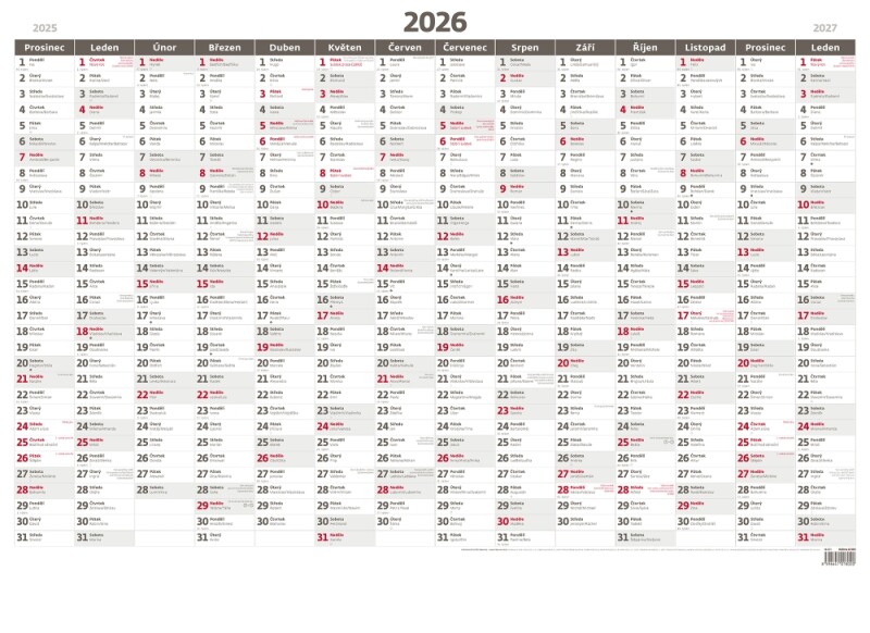Plánovací roční mapa A1 bezobrázková 2027