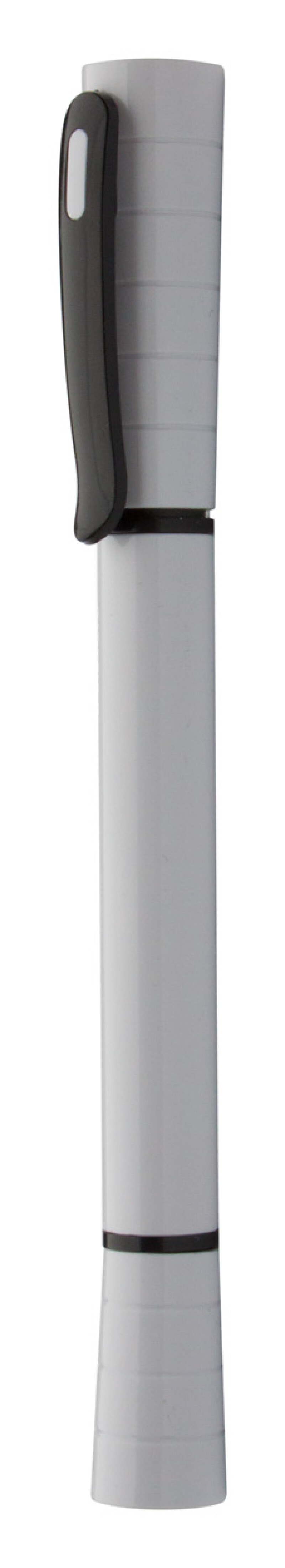 Plastové kuličkové pero s modrou náplní a LED světlem