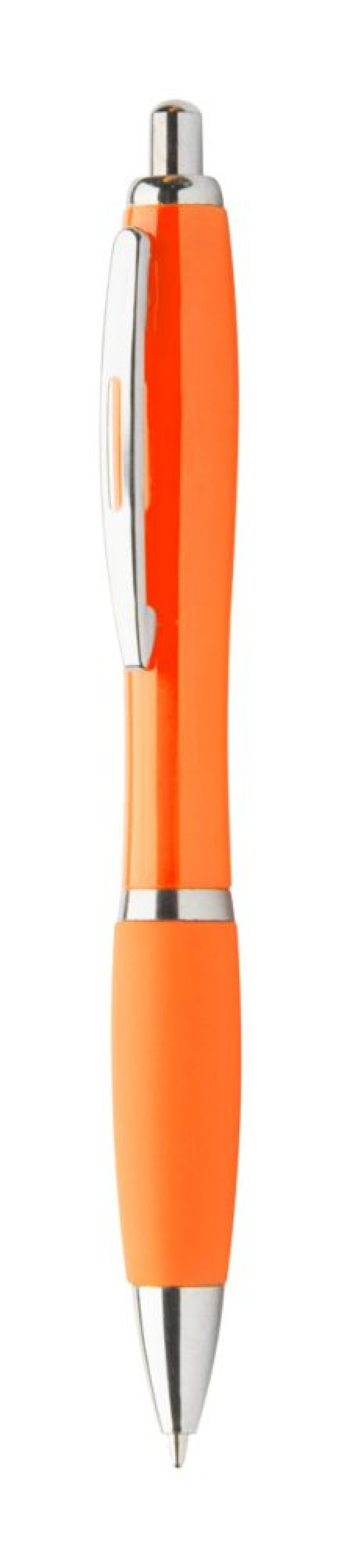 Plastové kuličkové pero s modrou náplní, oranžové