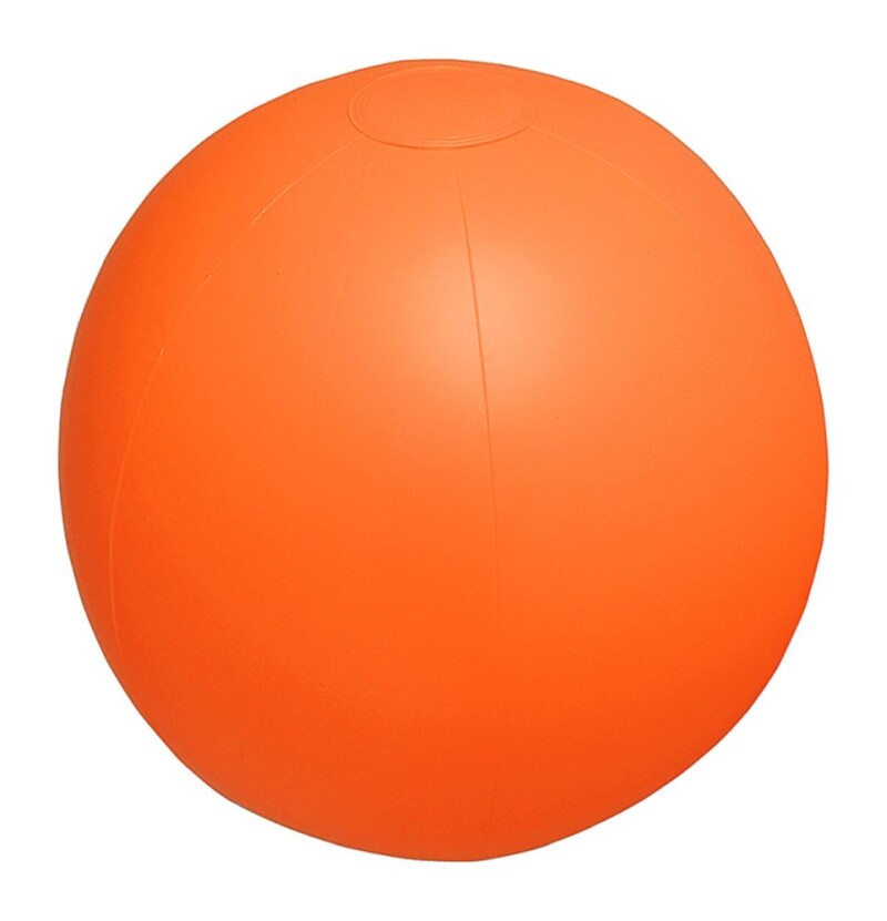 Plážový míč, PVC matný plážový míč, 6 panelů, barva oranžová