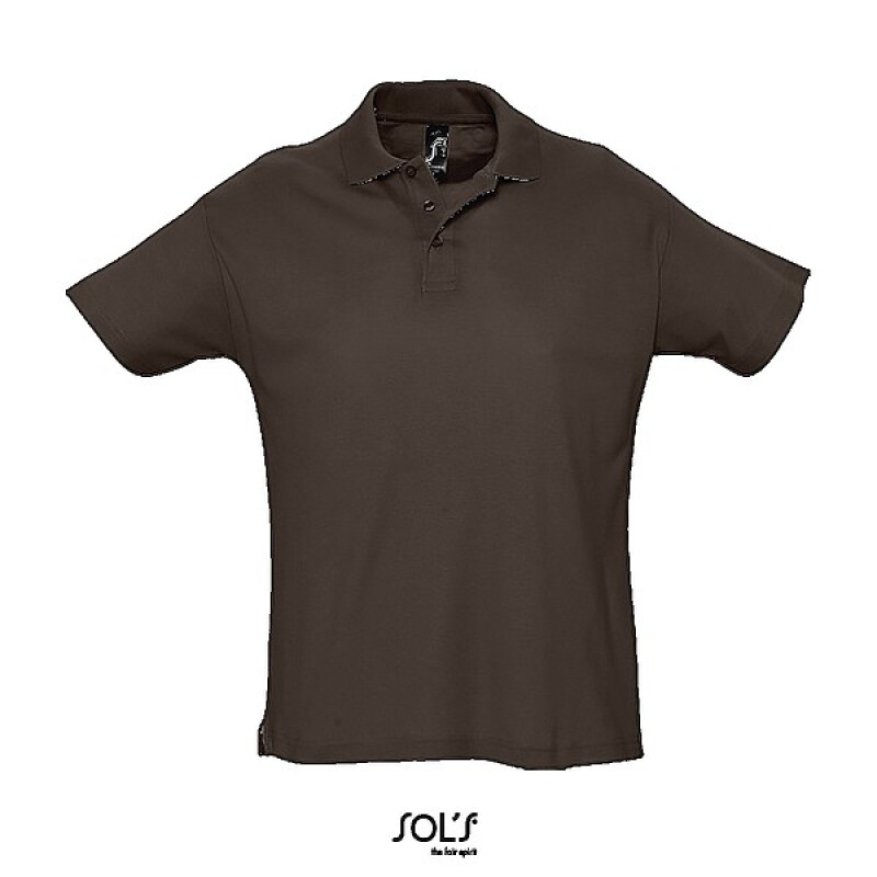 Polokošile pique SOLS SUMMER II, tmavě hnědá, XL
