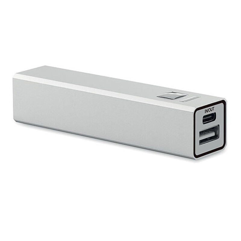Power banka 2600 mAh, stříbrná