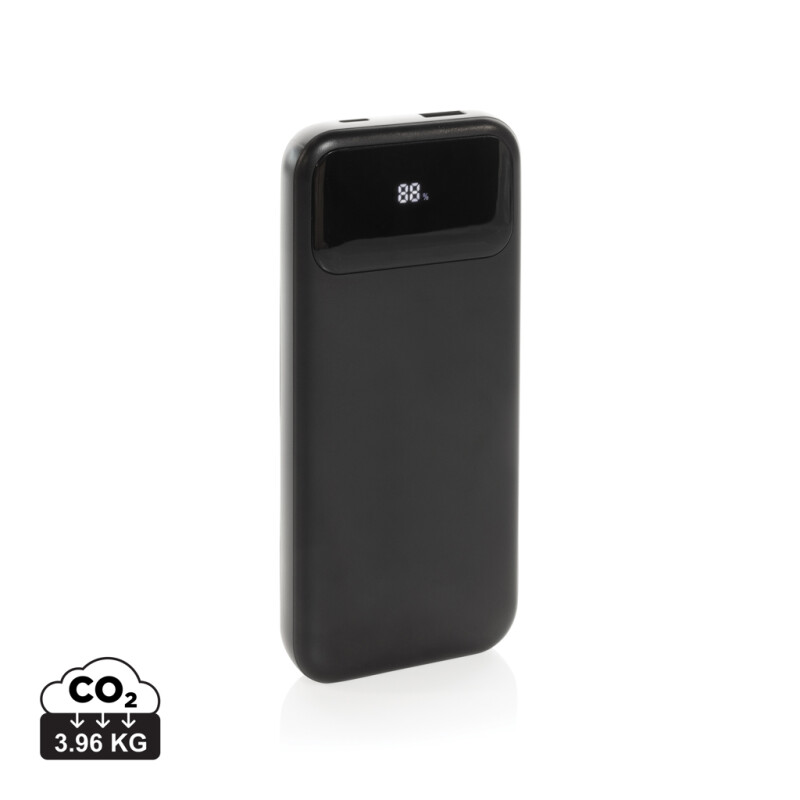 Powerbanka 10000mAh s integrovanými kabely z RCS plastu, černá