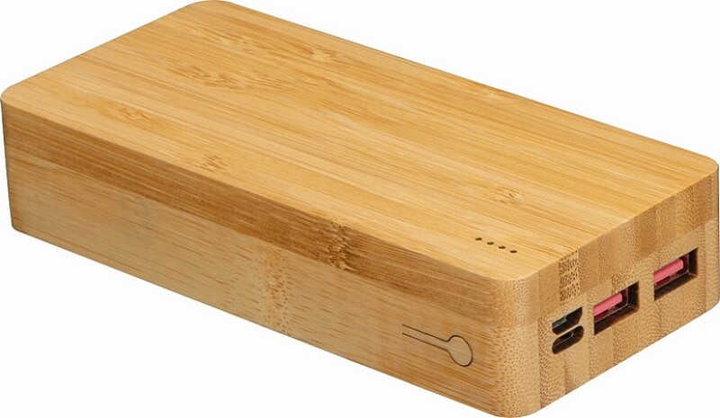 Powerbanka 20000mAh s bambusovým povrchem