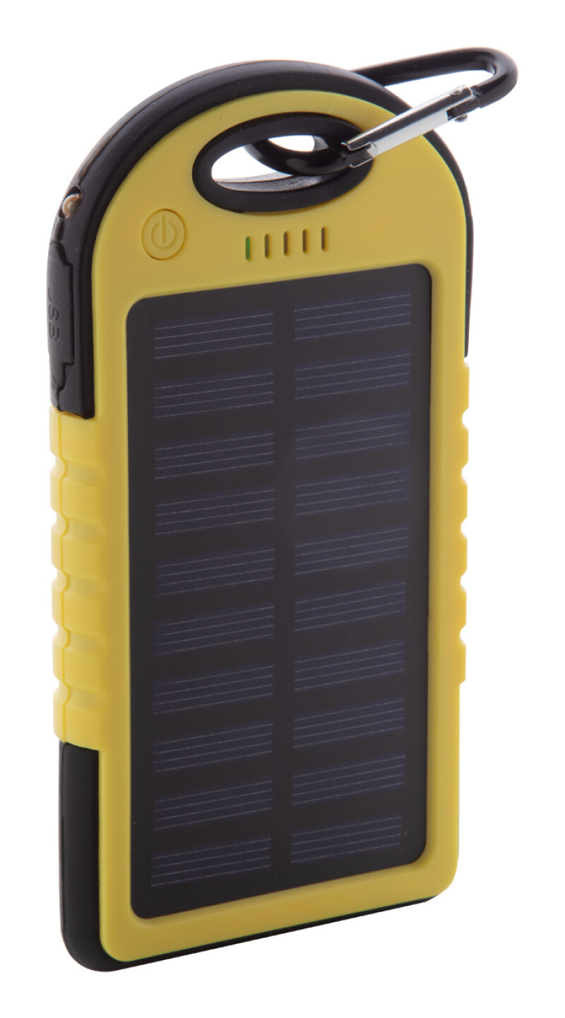 Powerbanka 4000mAh se solárním nabíjením, žlutá