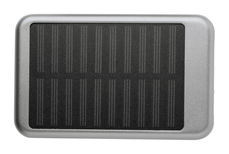 Powerbanka 4000mAh se solárním panelem, stříbrná