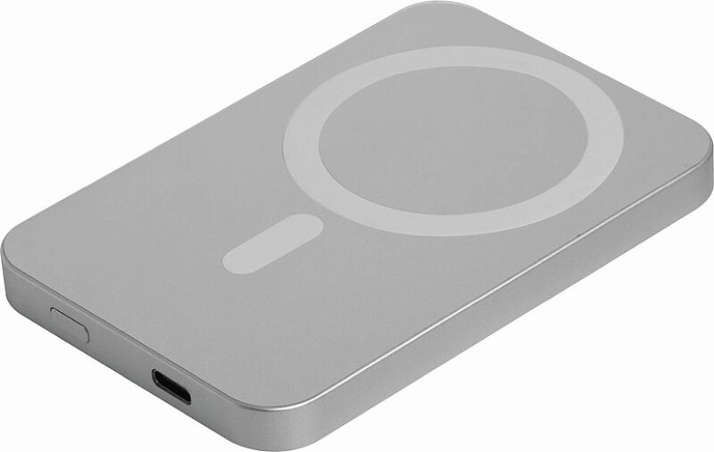 Powerbanka 5000mAh s bezdrátovou nabíječkou, šedá