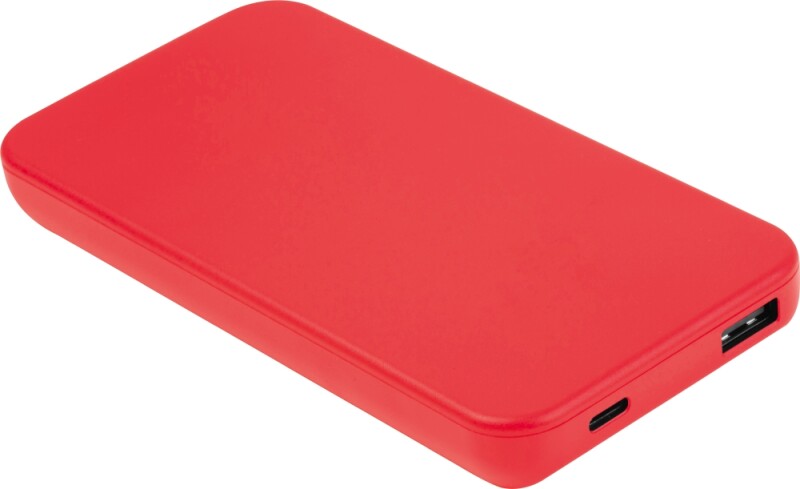 Powerbanka z recyklovaného plastu 10000 mAh, červená