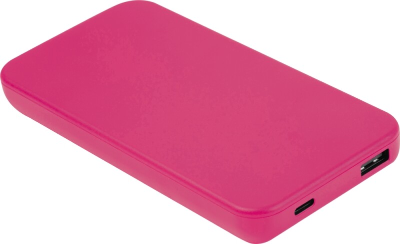 Powerbanka z recyklovaného plastu 10000 mAh, růžová