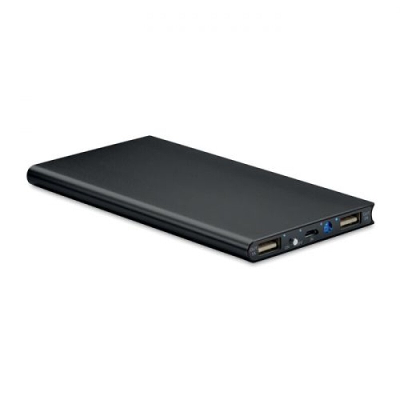 POWERDESK Hliníková powerbanka s kapacitou 8000 mAh, černá