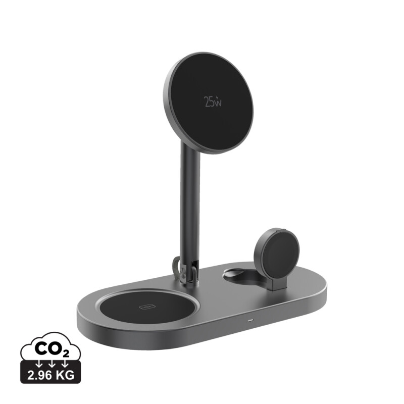 RCS ultra-rychlá 25W magnetická bezdrátová stolní nabíječka, šedá