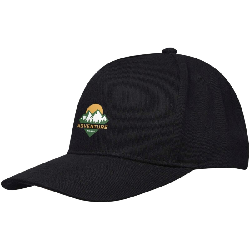 Recyklovaná kšiltovka s 5 panely, černá