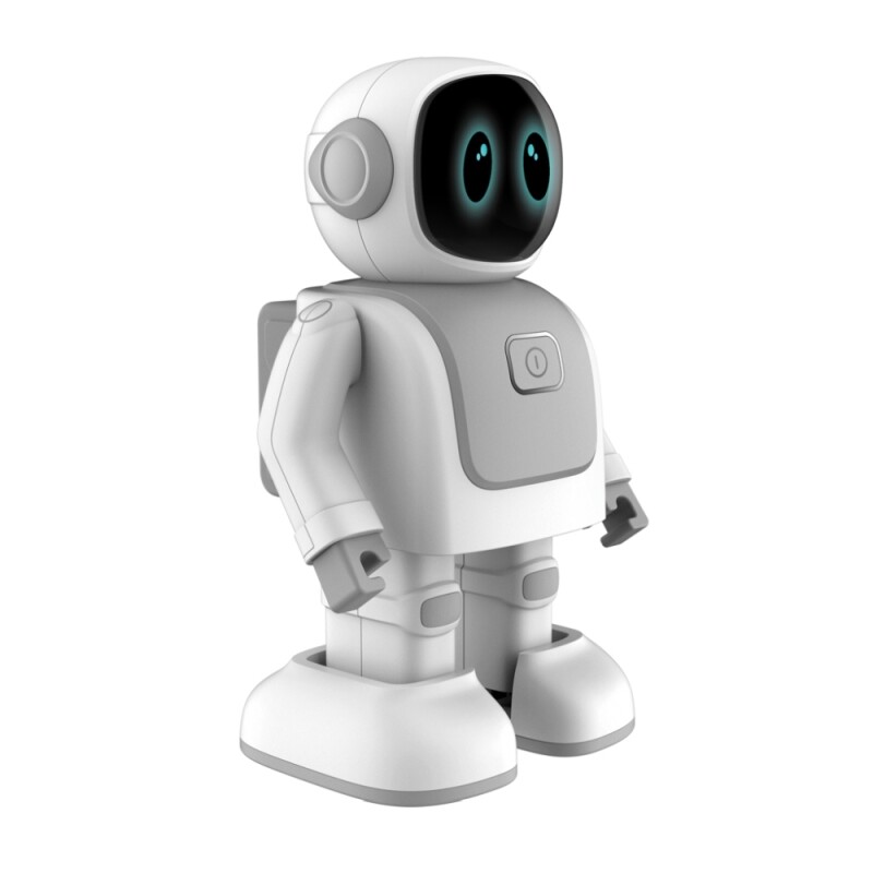 Robert, tančící robot s jedinečnými pohyby, bílá/šedá